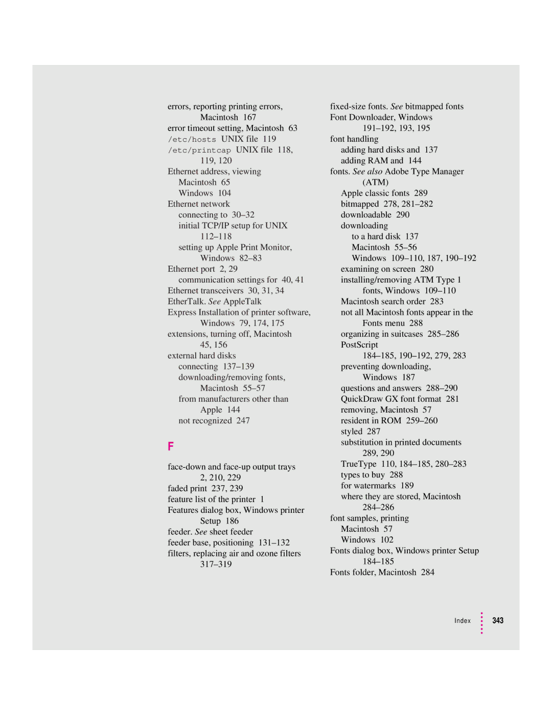 Apple 12/600PS manual Index 