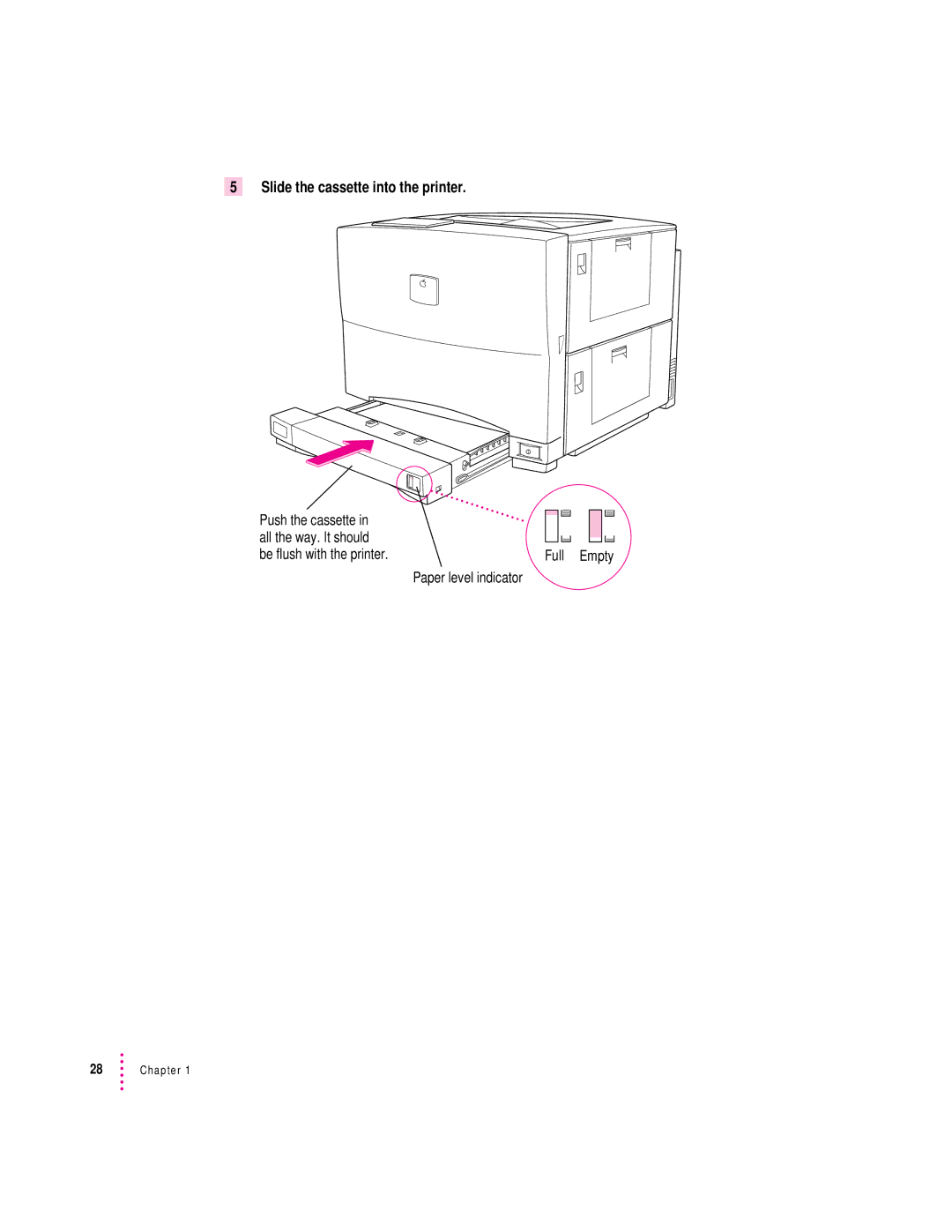 Apple 12/600PS manual Slide the cassette into the printer 