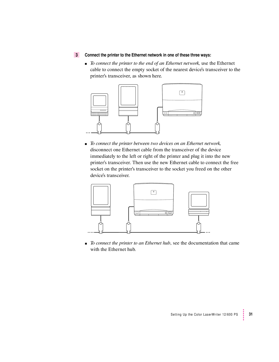 Apple 12/600PS manual Setting Up the Color LaserWriter 12/600 PS 