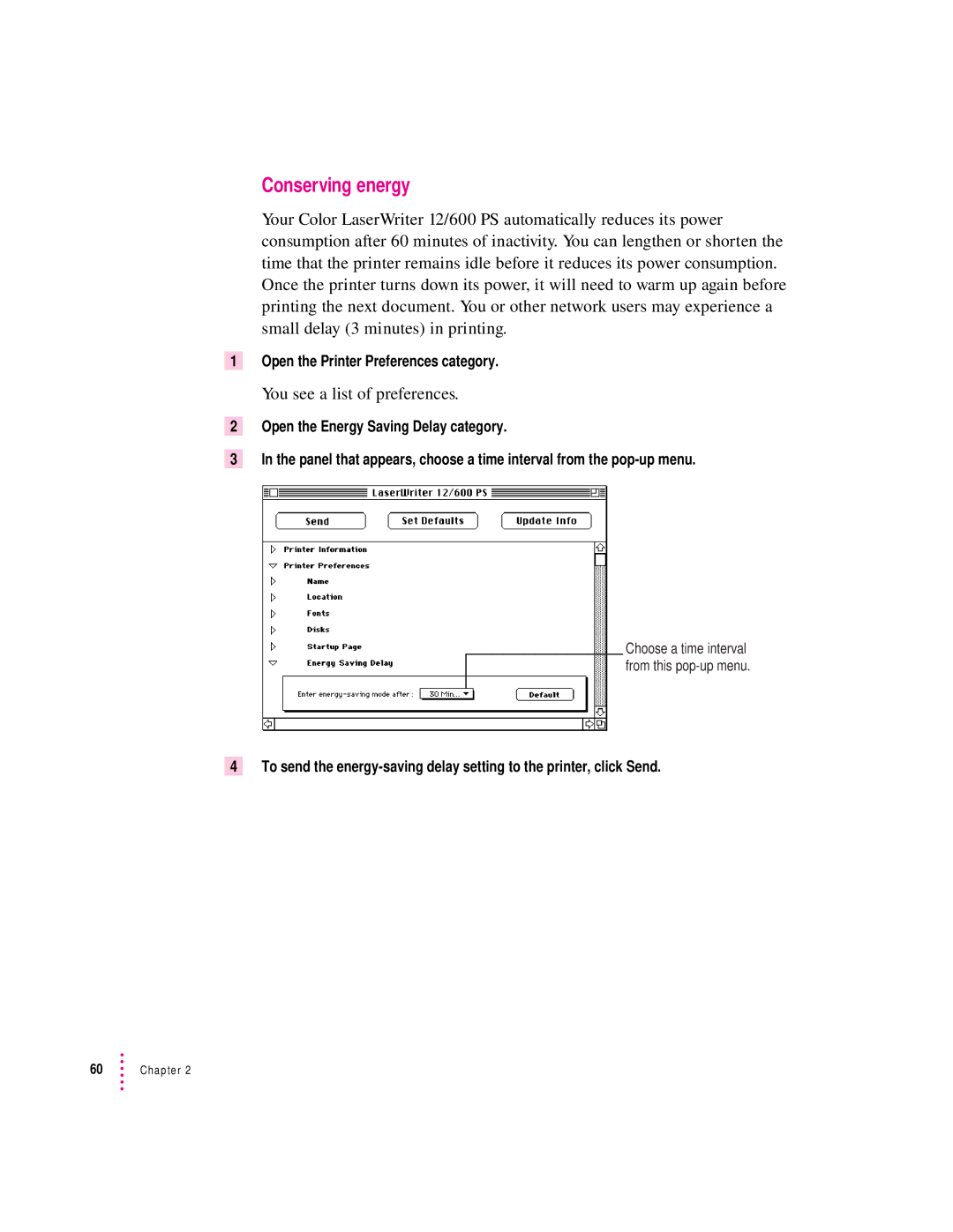 Apple 12/600PS manual Conserving energy 