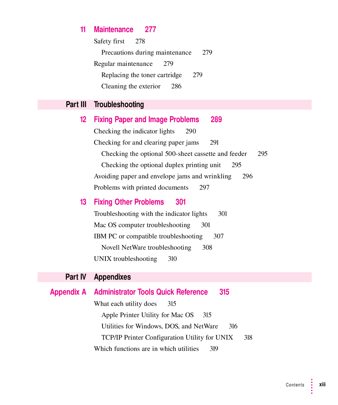 Apple 12/640PS manual 301, 315, Maintenance 