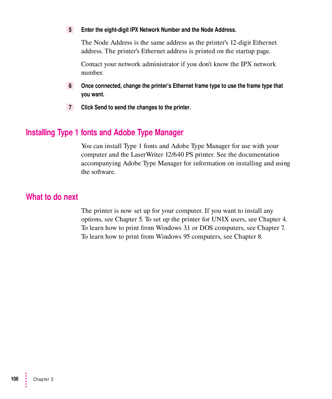 Apple 12/640PS manual Installing Type 1 fonts and Adobe Type Manager, What to do next 