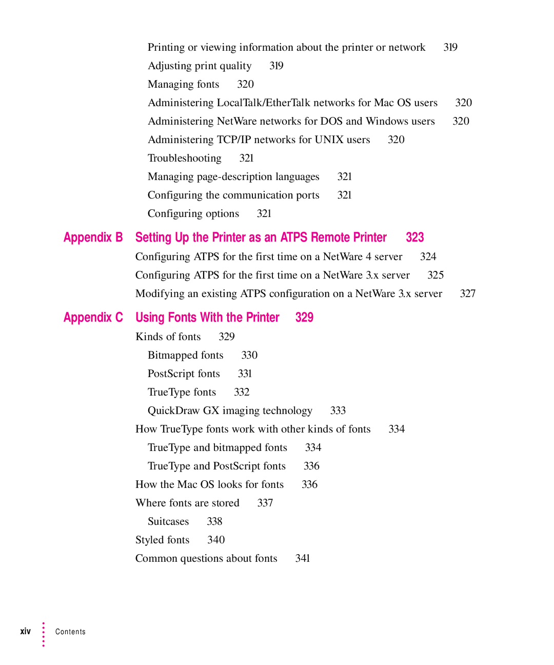 Apple 12/640PS manual 329, Appendix C Using Fonts With the Printer 