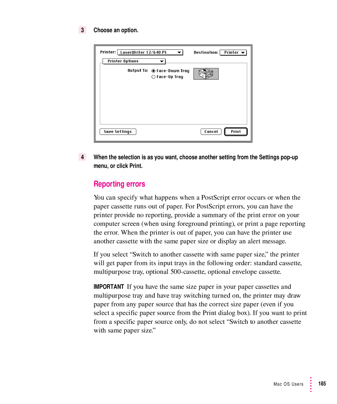 Apple 12/640PS manual Reporting errors 