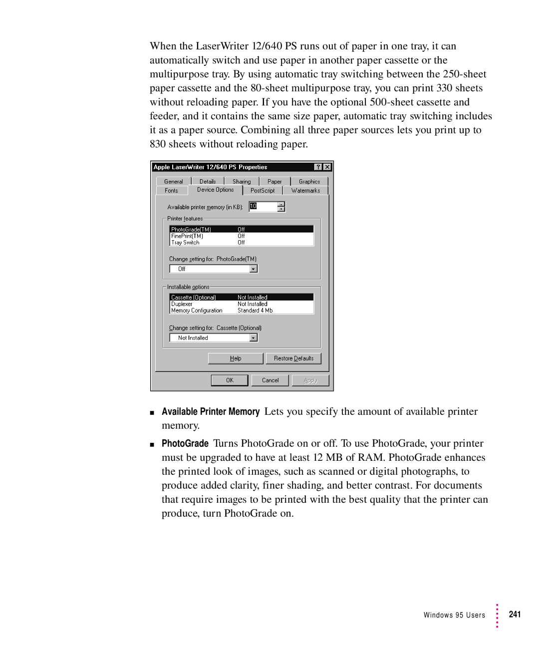 Apple 12/640PS manual 241 