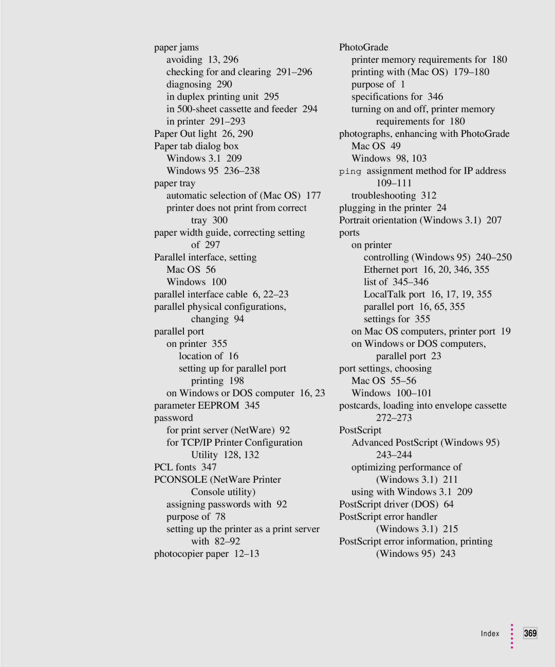 Apple 12/640PS manual Index 