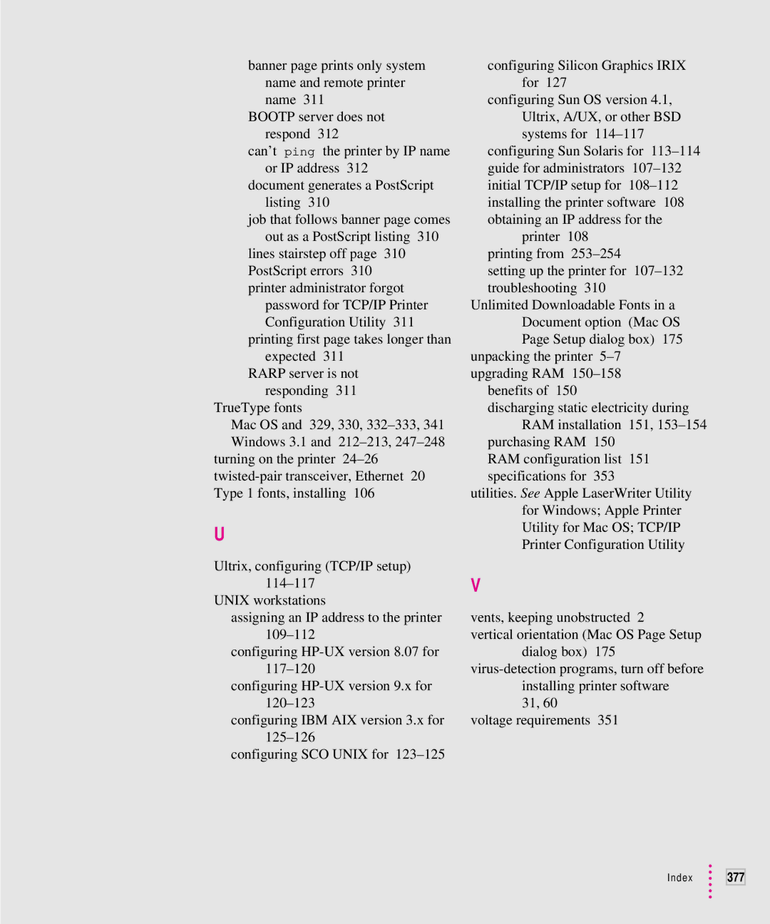 Apple 12/640PS manual Index 