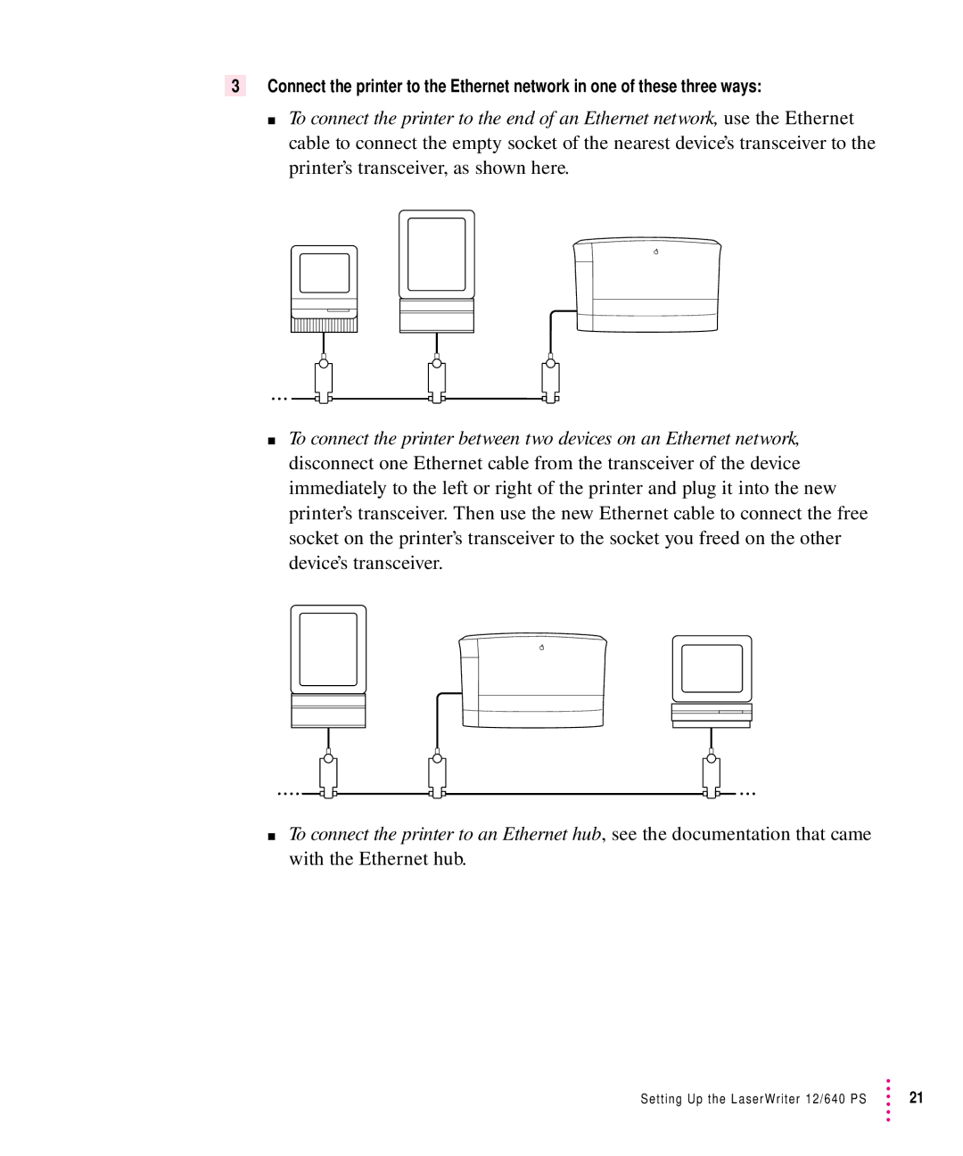 Apple 12/640PS manual Setting Up the LaserWriter 12/640 PS 