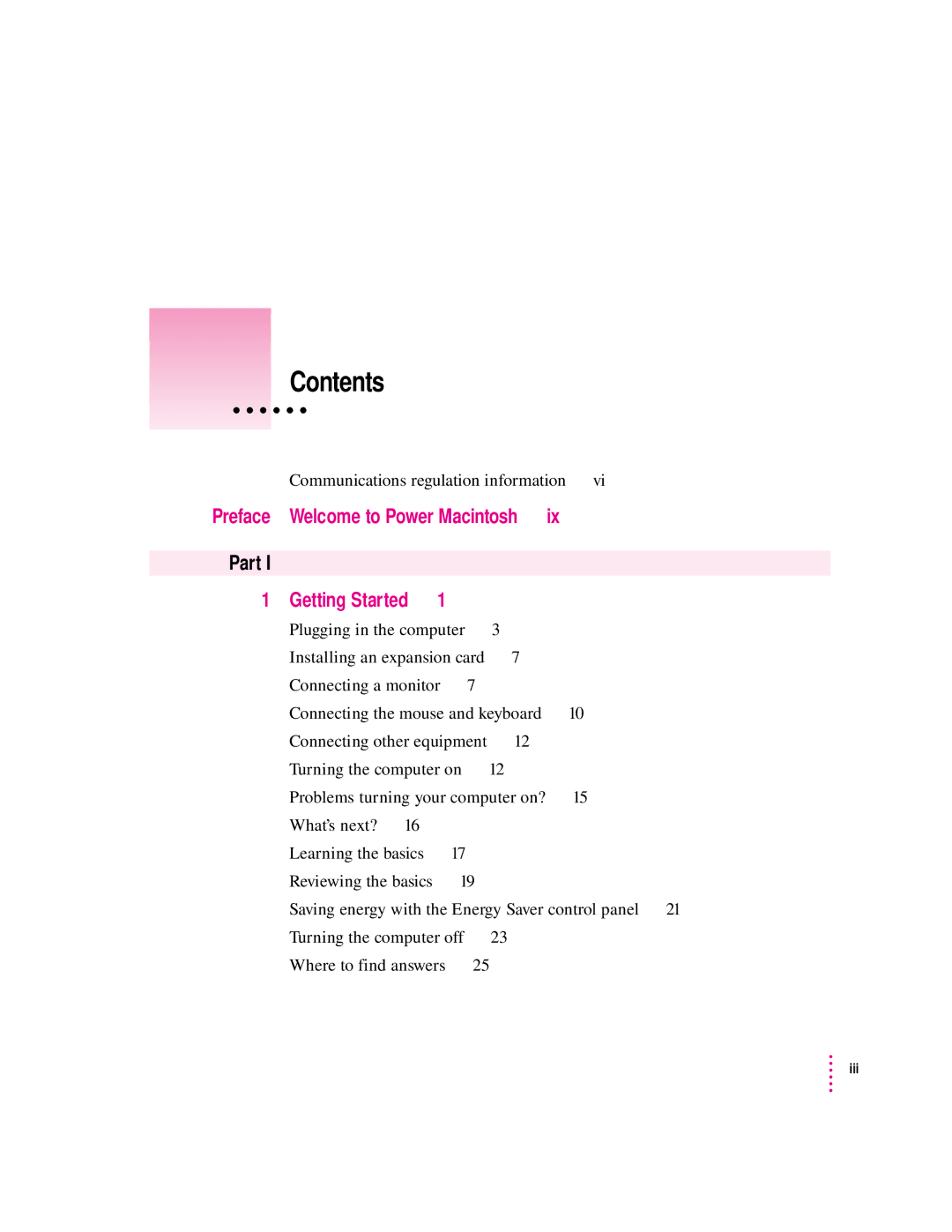 Apple 132 Series appendix Contents 