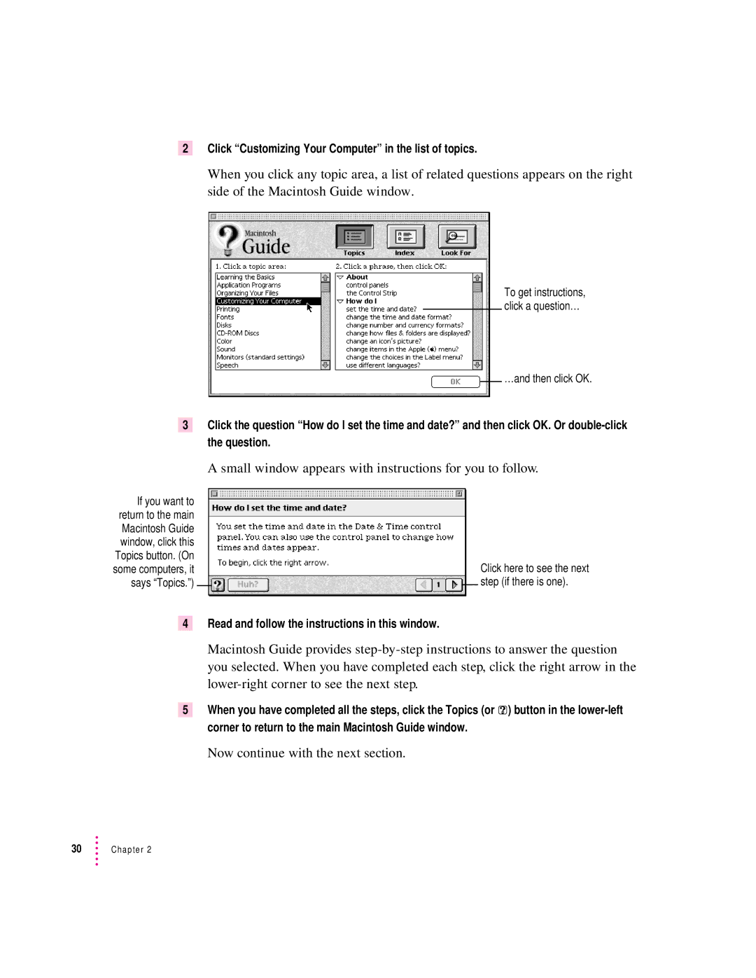 Apple 132 Series appendix Small window appears with instructions for you to follow, Now continue with the next section 