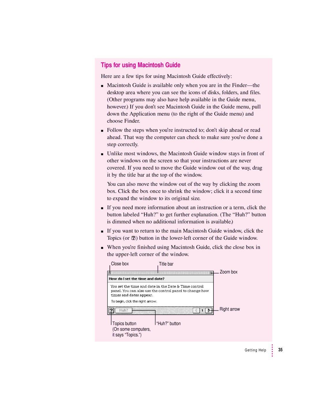 Apple 132 Series appendix Tips for using Macintosh Guide 