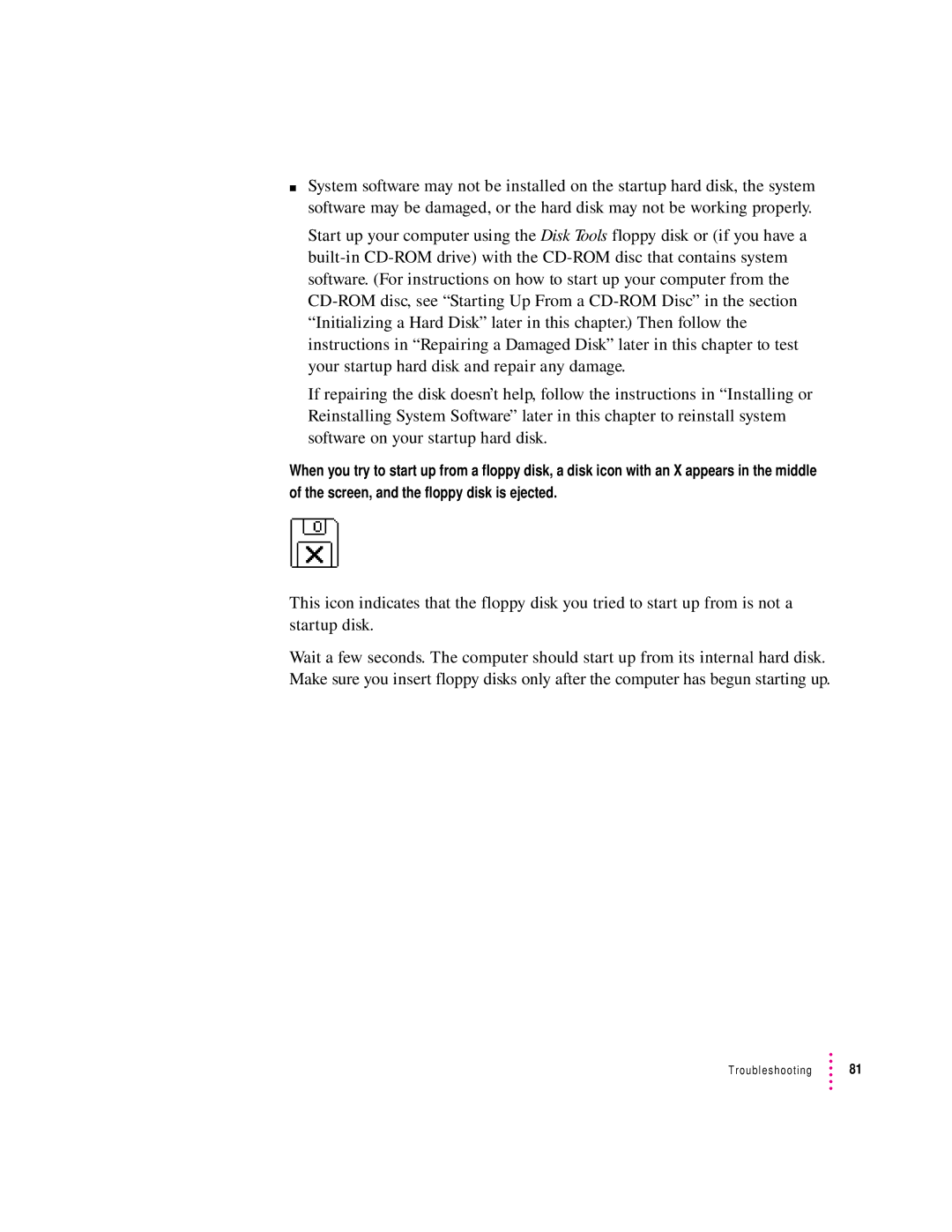 Apple 132 Series appendix Troubleshooting 