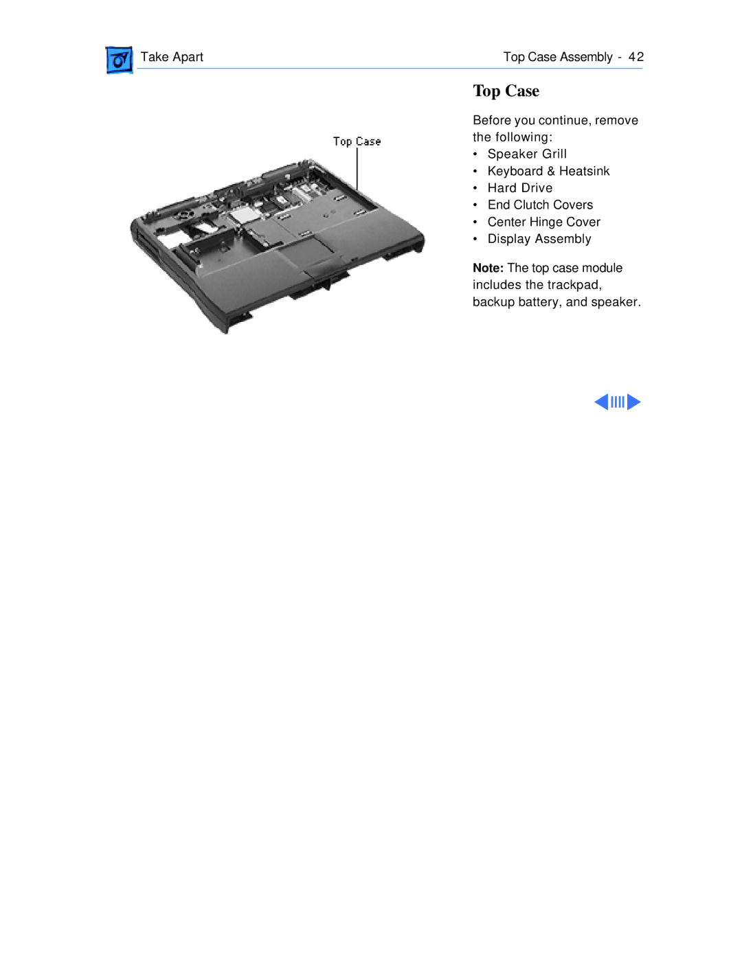 Apple 1400C/166, 1400CS/117, 1400CS/166, 1400CS/133, 1400C/133, 1400C/117 manual Top Case 