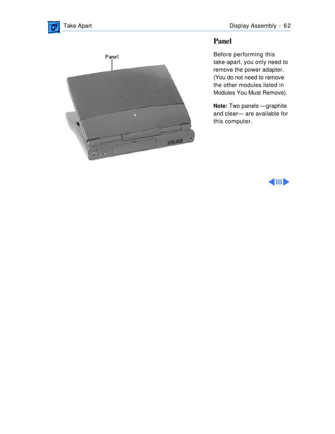 Apple 1400C/117, 1400CS/117, 1400CS/166, 1400CS/133, 1400C/166, 1400C/133 manual Panel 