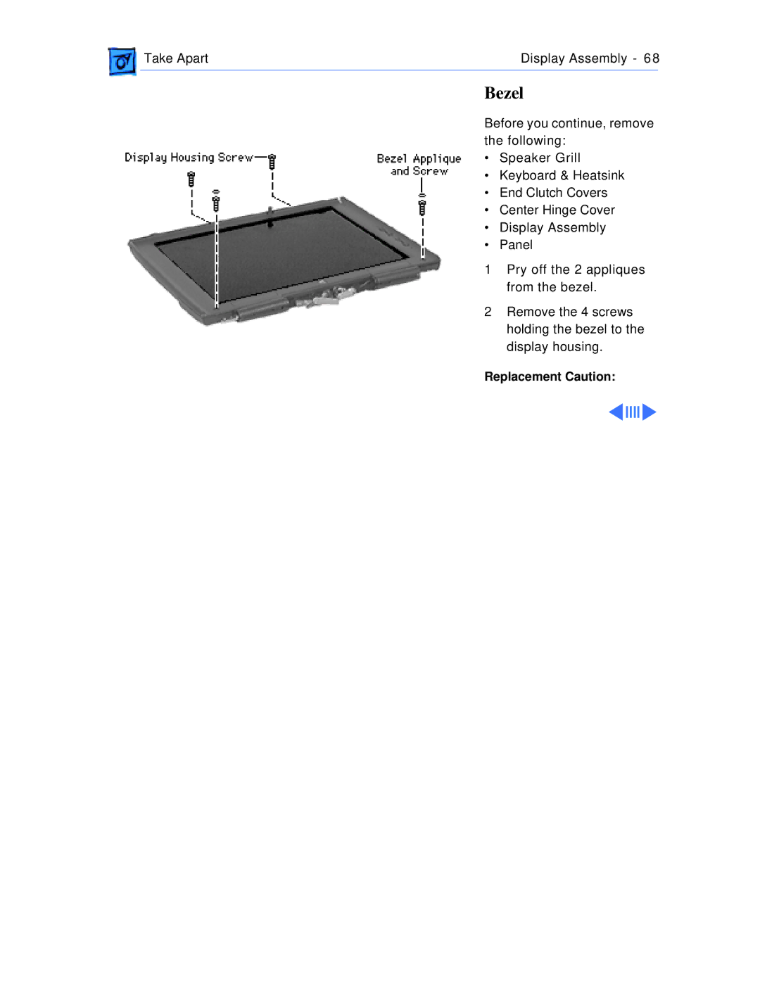 Apple 1400C/117, 1400CS/117, 1400CS/166, 1400CS/133, 1400C/166, 1400C/133 manual Bezel 