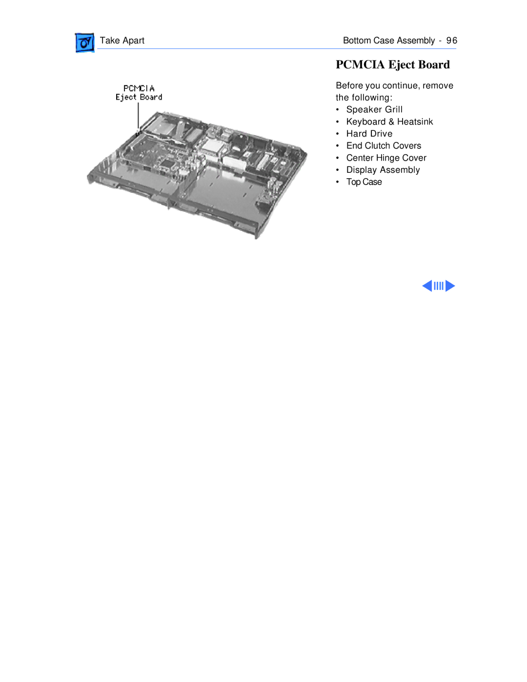 Apple 1400C/166, 1400CS/117, 1400CS/166, 1400CS/133, 1400C/133, 1400C/117 manual Pcmcia Eject Board 