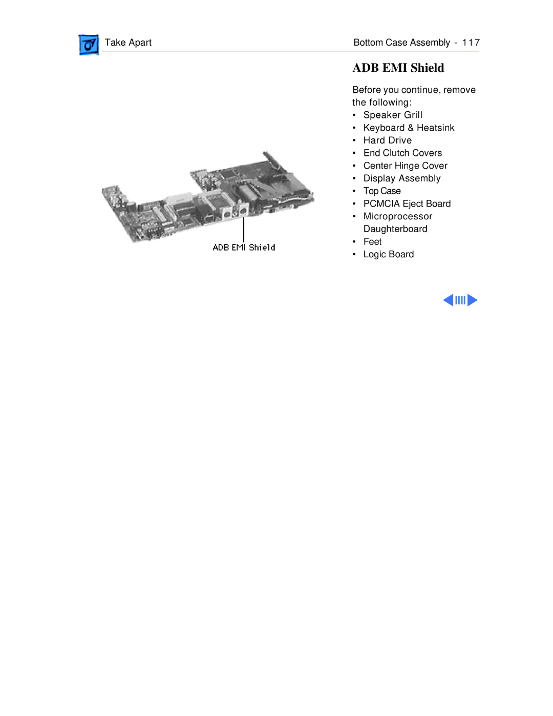 Apple 1400CS/117, 1400CS/166, 1400CS/133, 1400C/166, 1400C/133, 1400C/117 manual ADB EMI Shield 