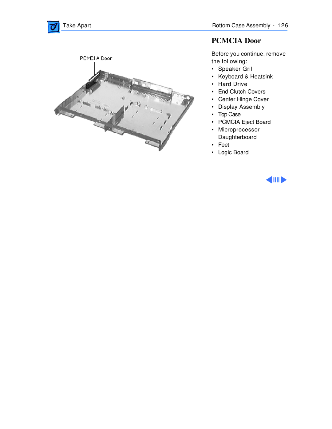 Apple 1400C/166, 1400CS/117, 1400CS/166, 1400CS/133, 1400C/133, 1400C/117 manual Pcmcia Door 