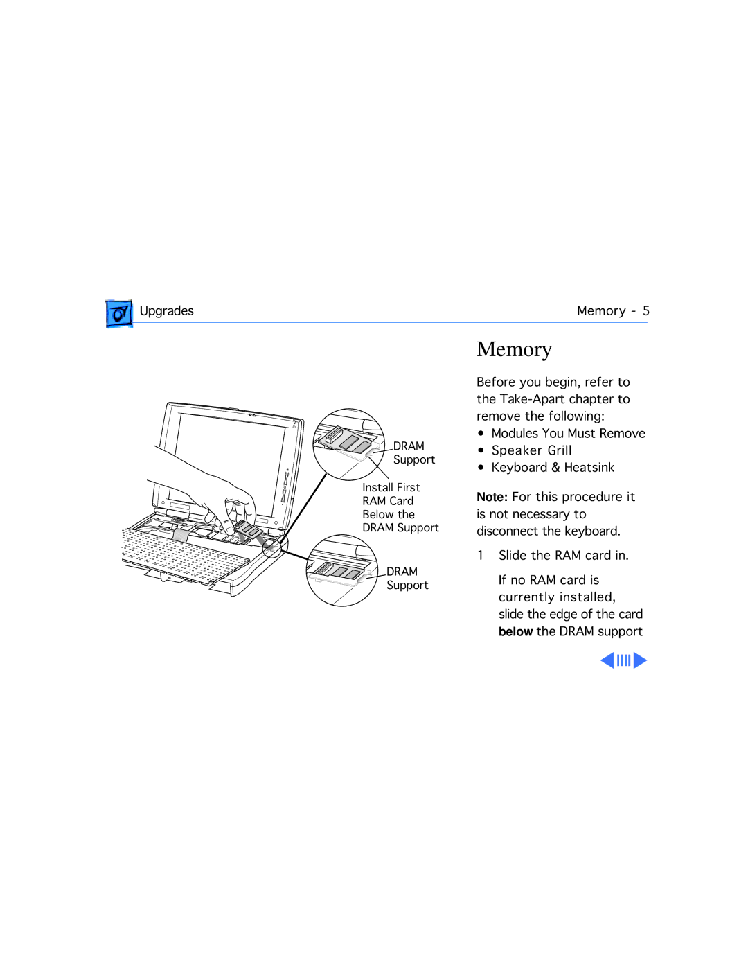 Apple 1400C/133, 1400CS/117, 1400CS/166, 1400CS/133, 1400C/166, 1400C/117 manual Upgrades Memory 