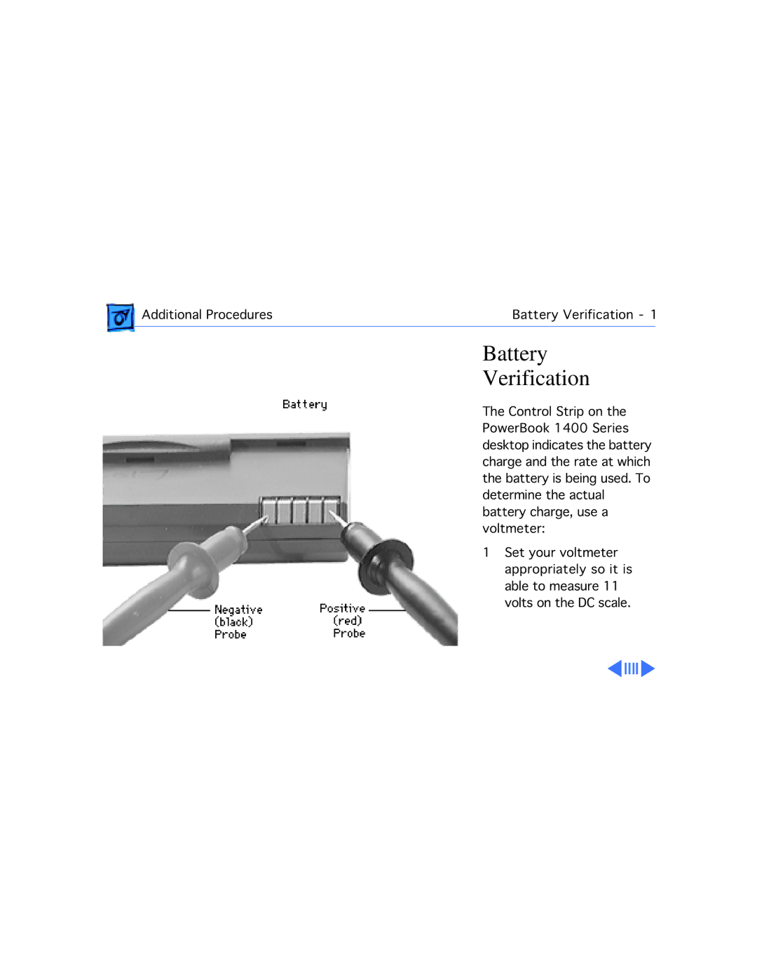 Apple 1400CS/166, 1400CS/117, 1400CS/133, 1400C/166, 1400C/133, 1400C/117 manual Battery Verification 