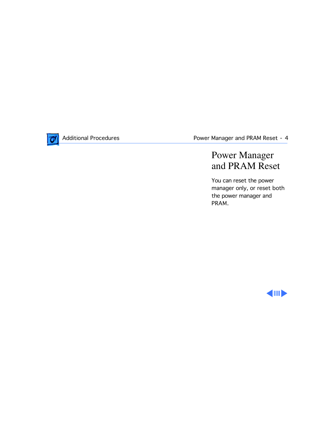 Apple 1400C/133, 1400CS/117, 1400CS/166, 1400CS/133, 1400C/166, 1400C/117 manual Power Manager Pram Reset 