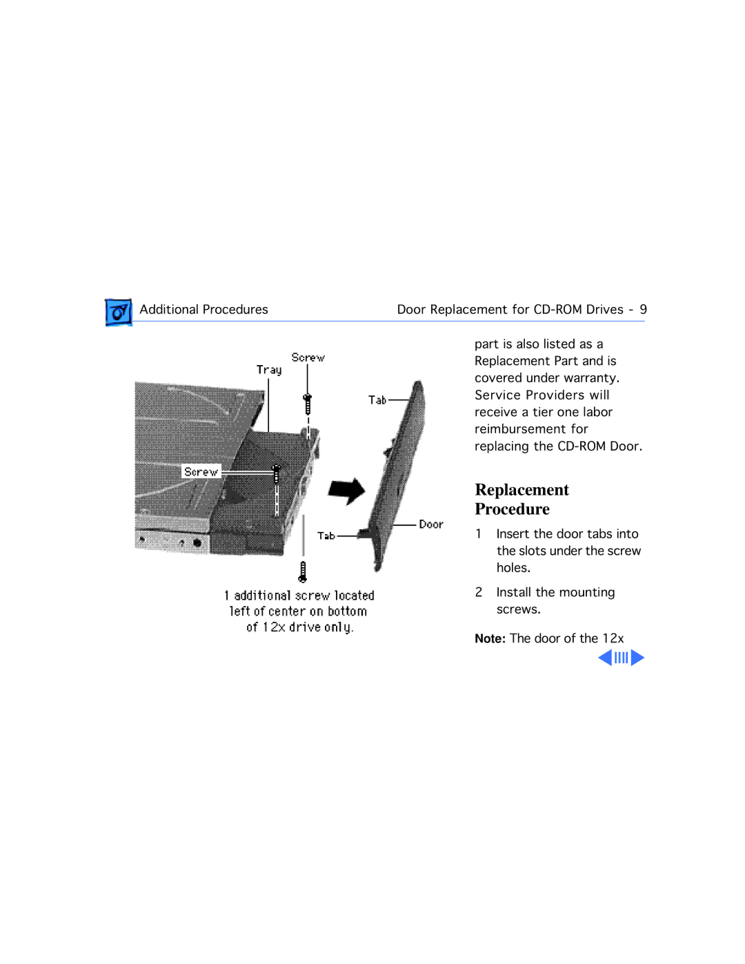 Apple 1400C/166, 1400CS/117, 1400CS/166, 1400CS/133, 1400C/133, 1400C/117 manual Replacement Procedure 