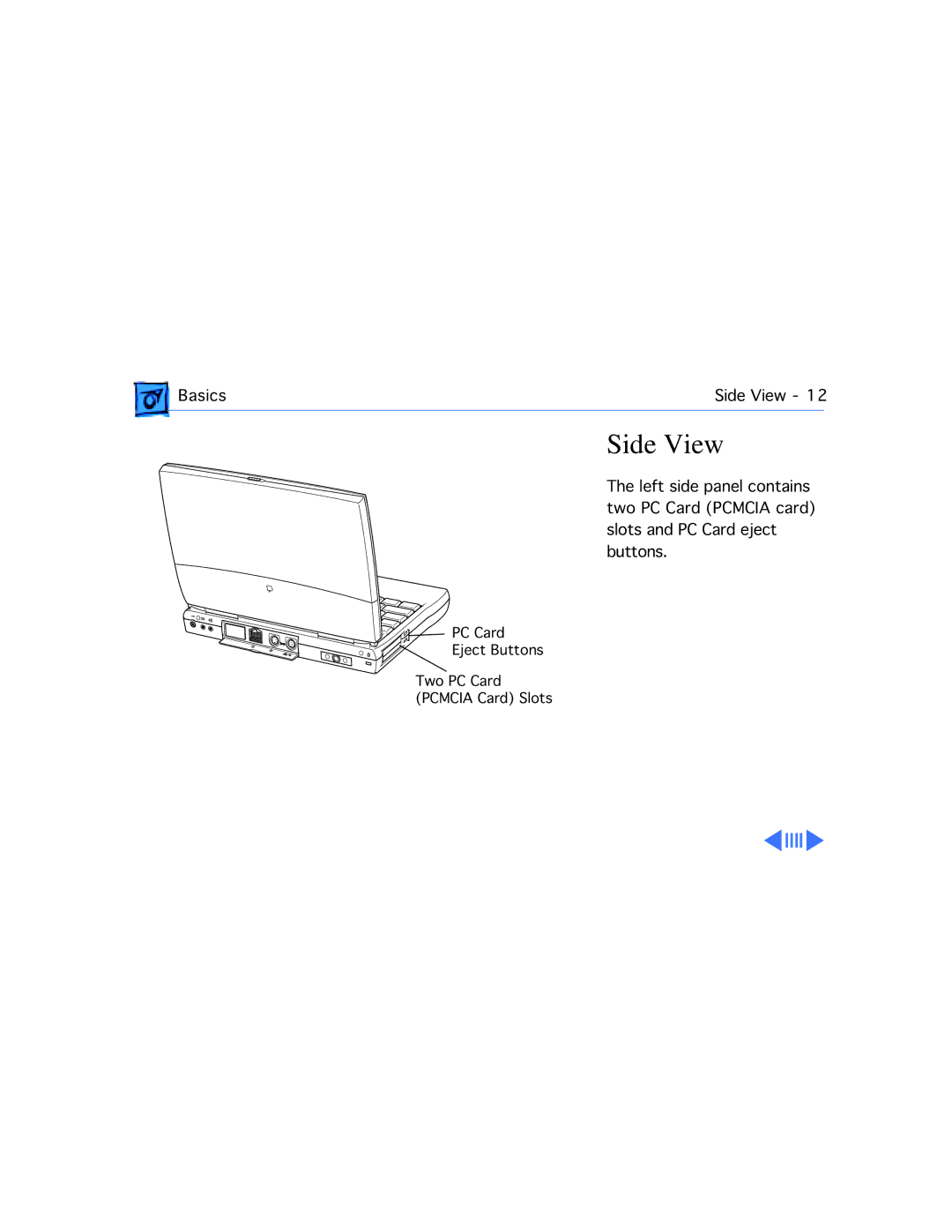 Apple 1400C/166, 1400CS/117, 1400CS/166, 1400CS/133, 1400C/133, 1400C/117 manual Side View 