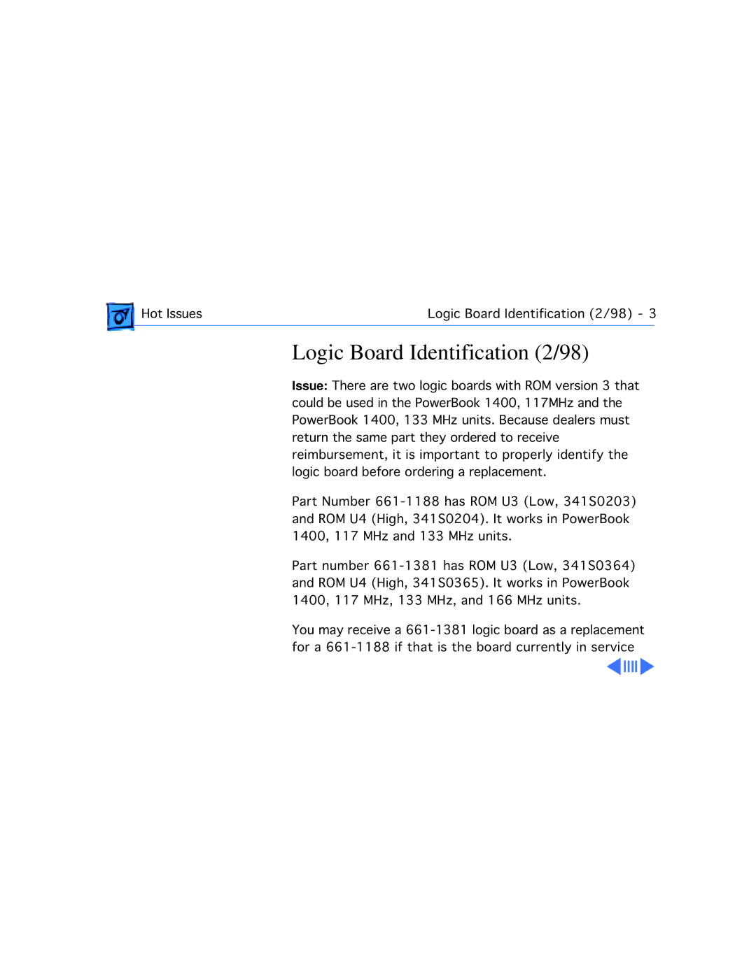 Apple 1400C/117, 1400CS/117, 1400CS/166, 1400CS/133, 1400C/166, 1400C/133 manual Logic Board Identification 2/98 