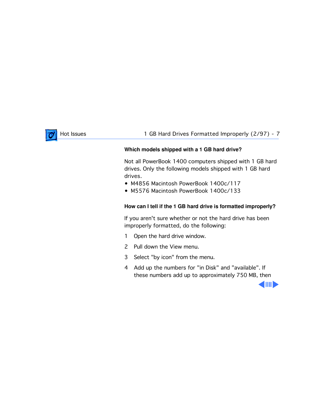 Apple 1400C/166, 1400CS/117, 1400CS/166, 1400CS/133, 1400C/133, 1400C/117 manual Which models shipped with a 1 GB hard drive? 