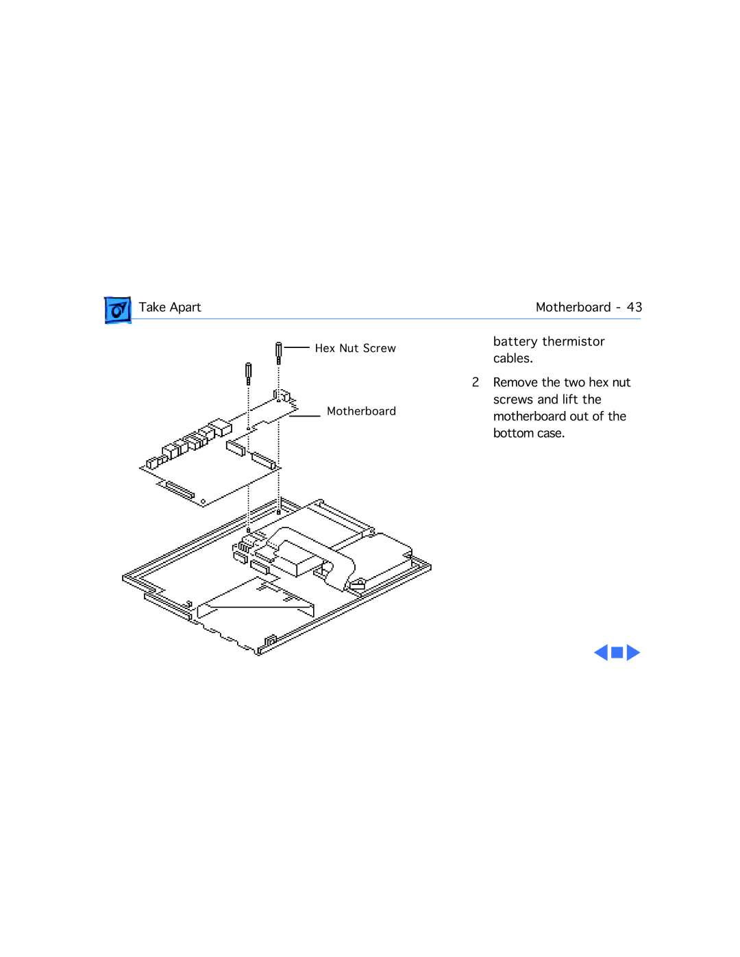 Apple 170, 145B manual Hex Nut Screw Motherboard 