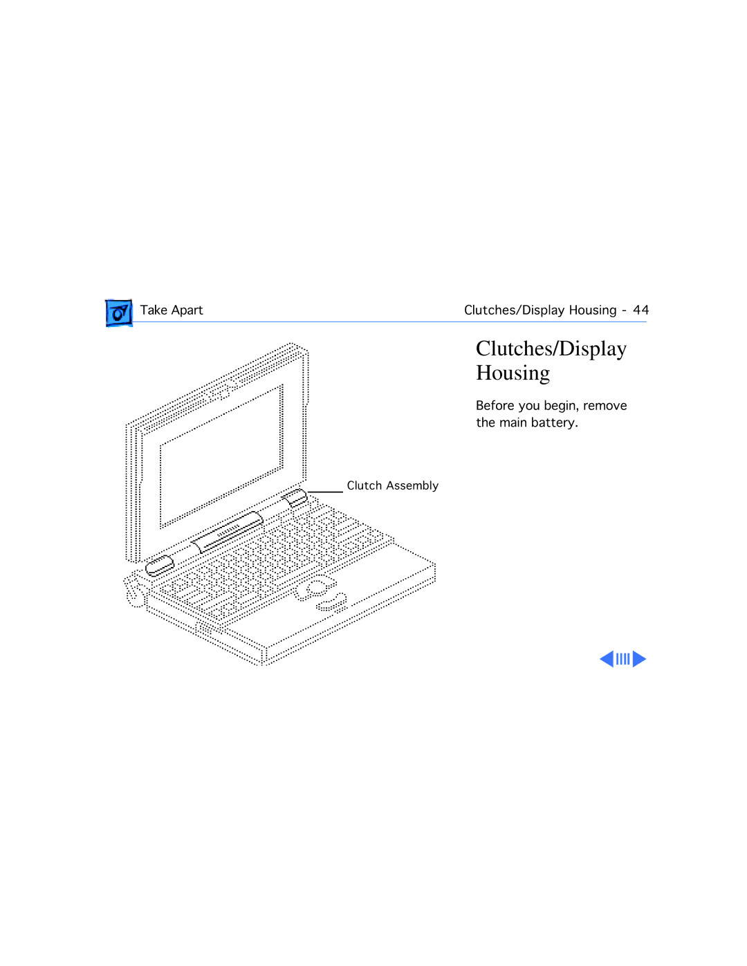 Apple 145B, 170 manual Clutches/Display Housing 