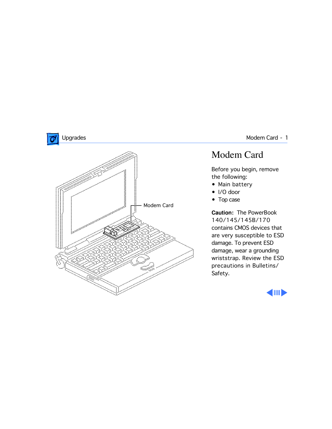 Apple 170, 145B manual Modem Card 