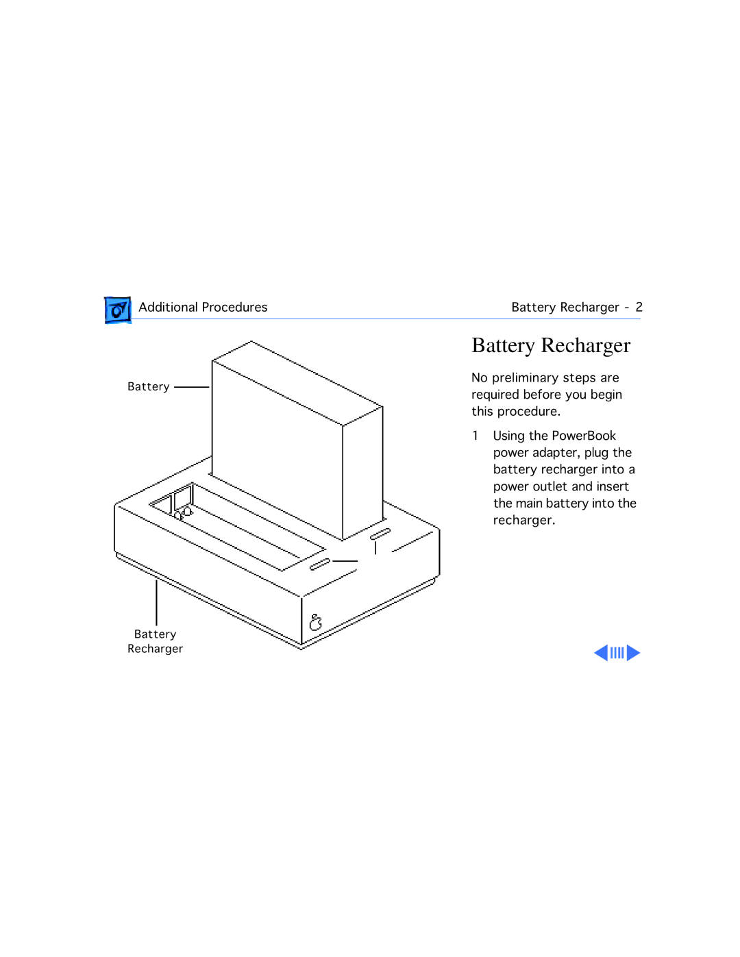 Apple 145B, 170 manual Battery Recharger 