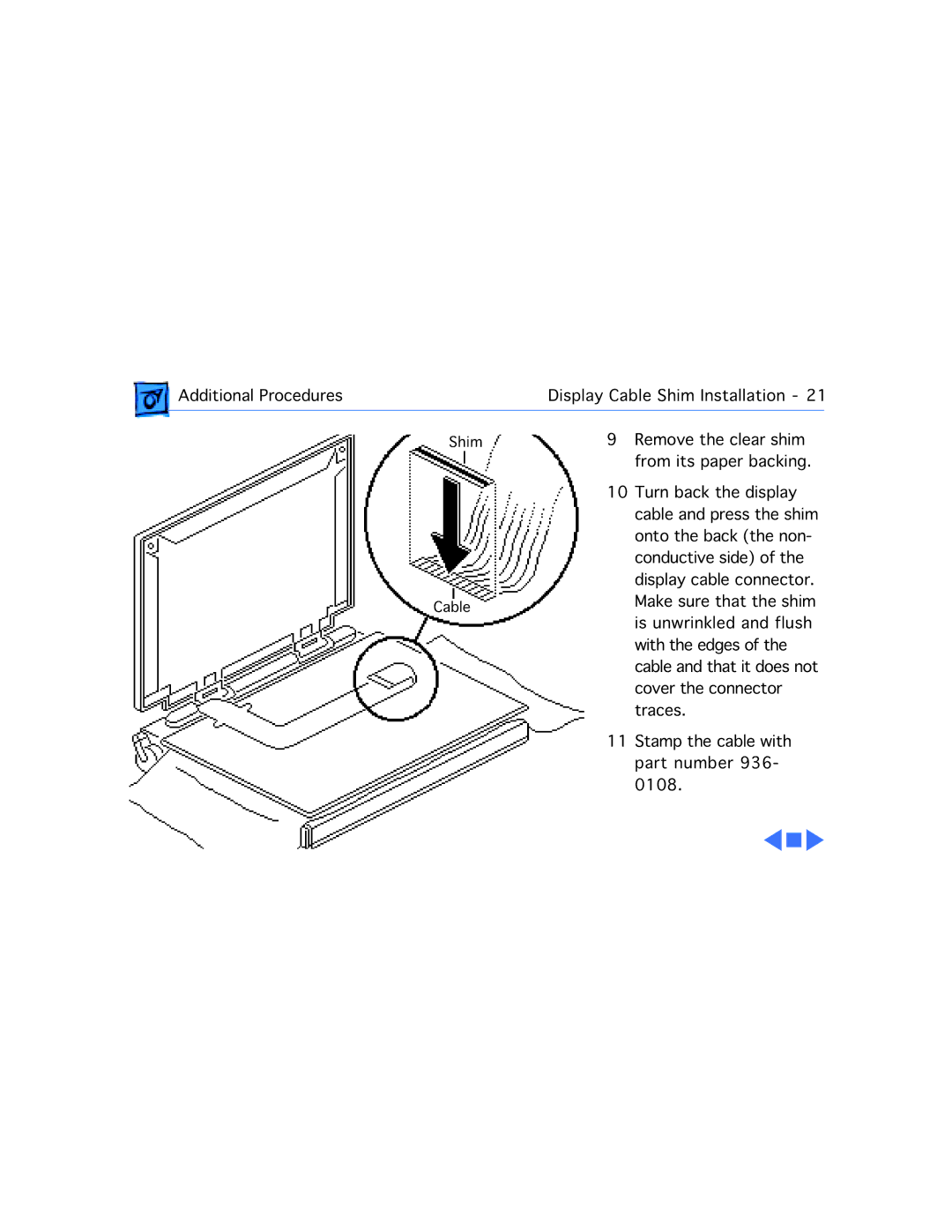 Apple 145B, 170 manual Shim Cable 