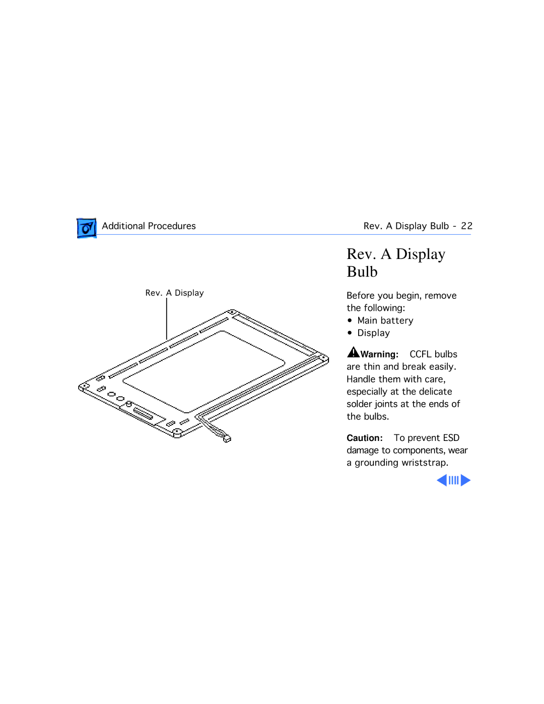 Apple 170, 145B manual Rev. a Display, Bulb 