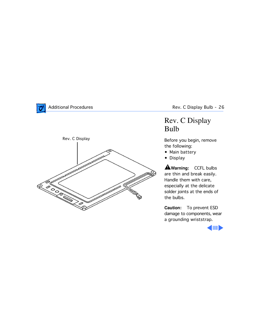 Apple 145B, 170 manual Rev. C Display, Bulb 