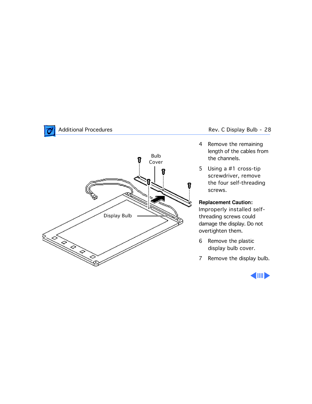 Apple 170, 145B manual Additional Procedures Rev. C Display Bulb 