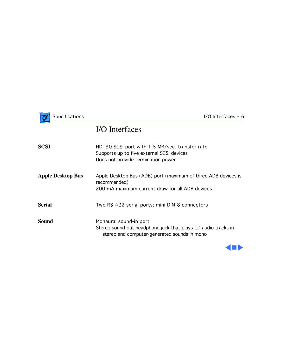 Apple 145B, 170 manual Interfaces, Scsi 