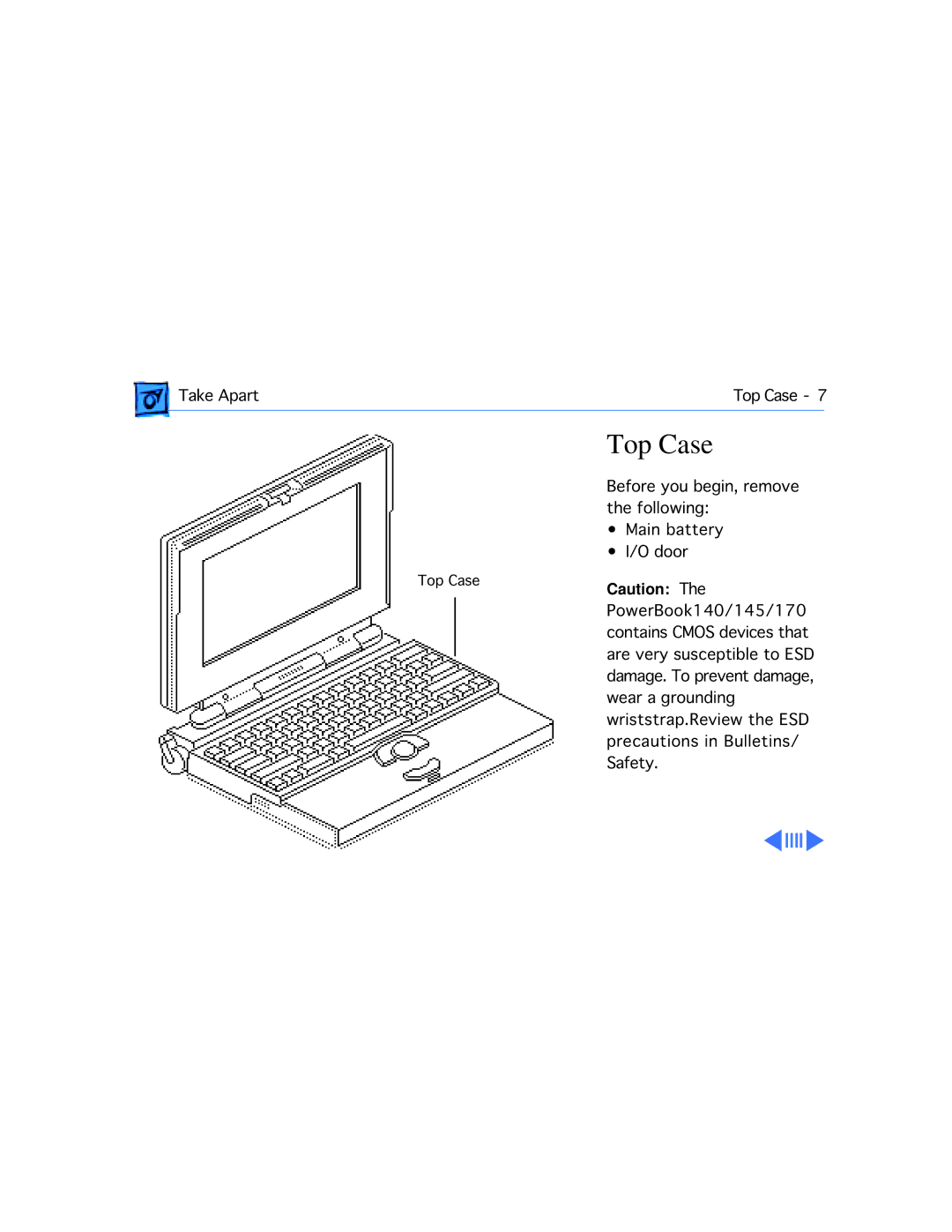 Apple 170, 145B manual Top Case 