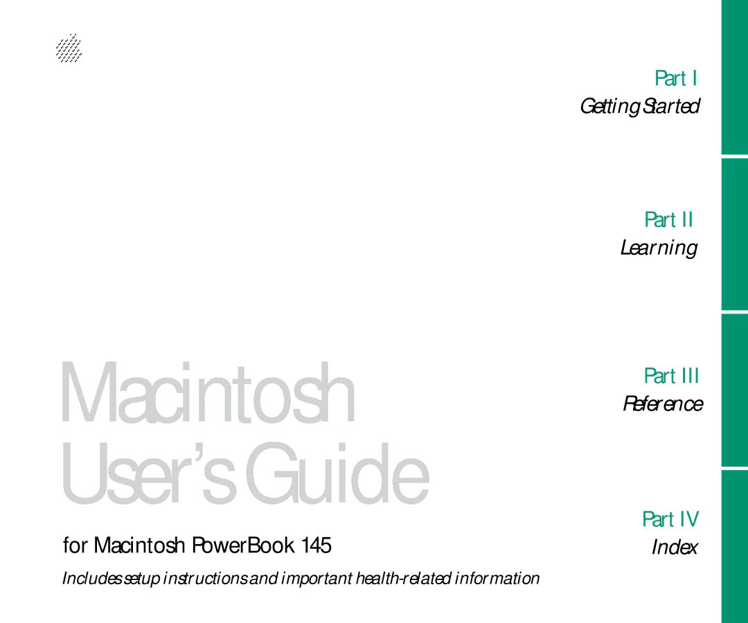 Apple 145 manual Macintosh User’s Guide 