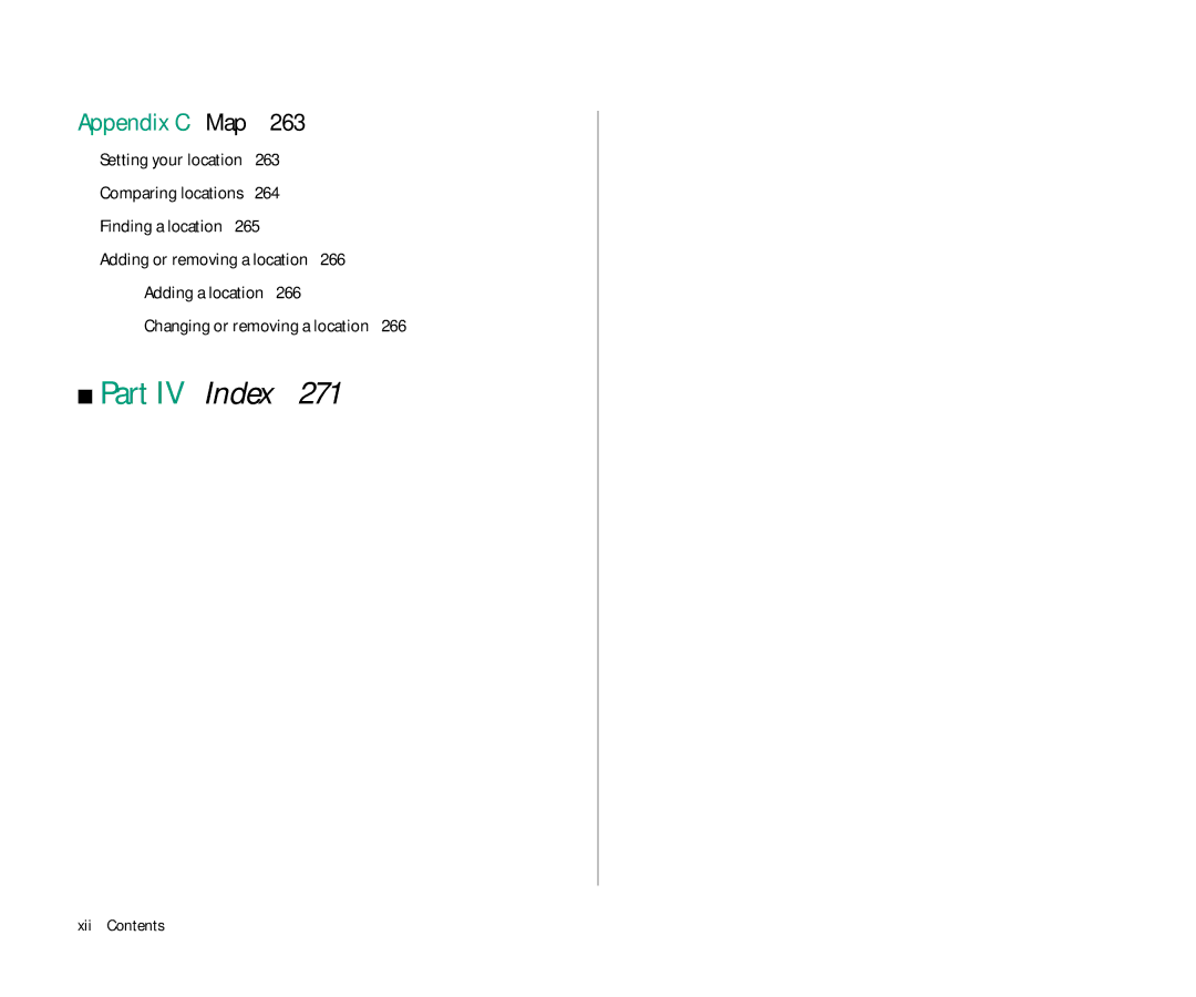 Apple 145 manual Appendix C Map, Xii Contents 