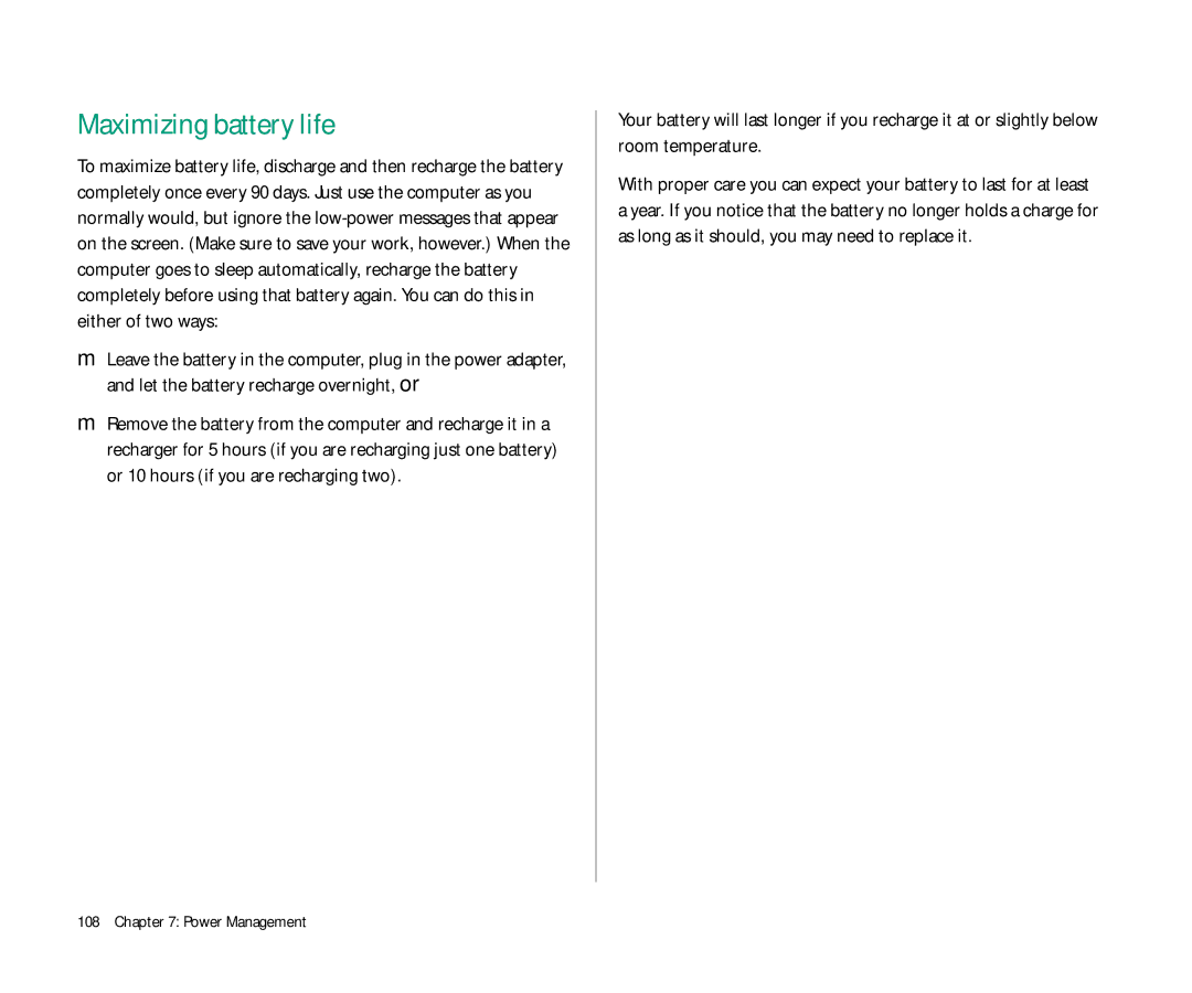 Apple 145 manual Maximizing battery life 