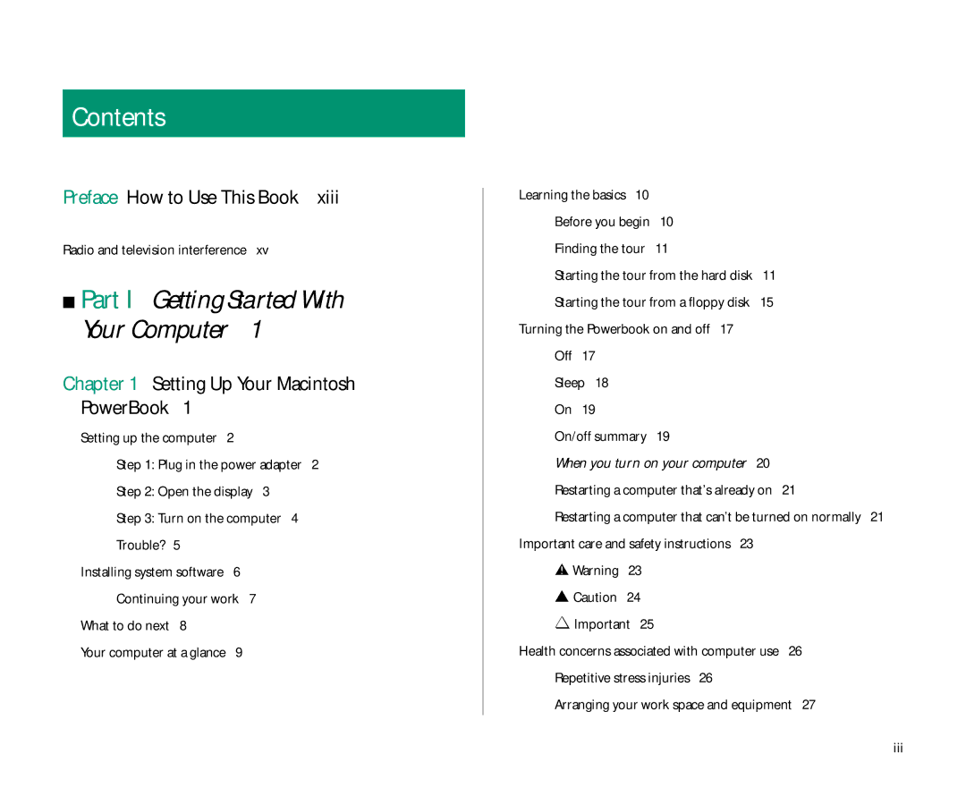 Apple 145 manual Contents 