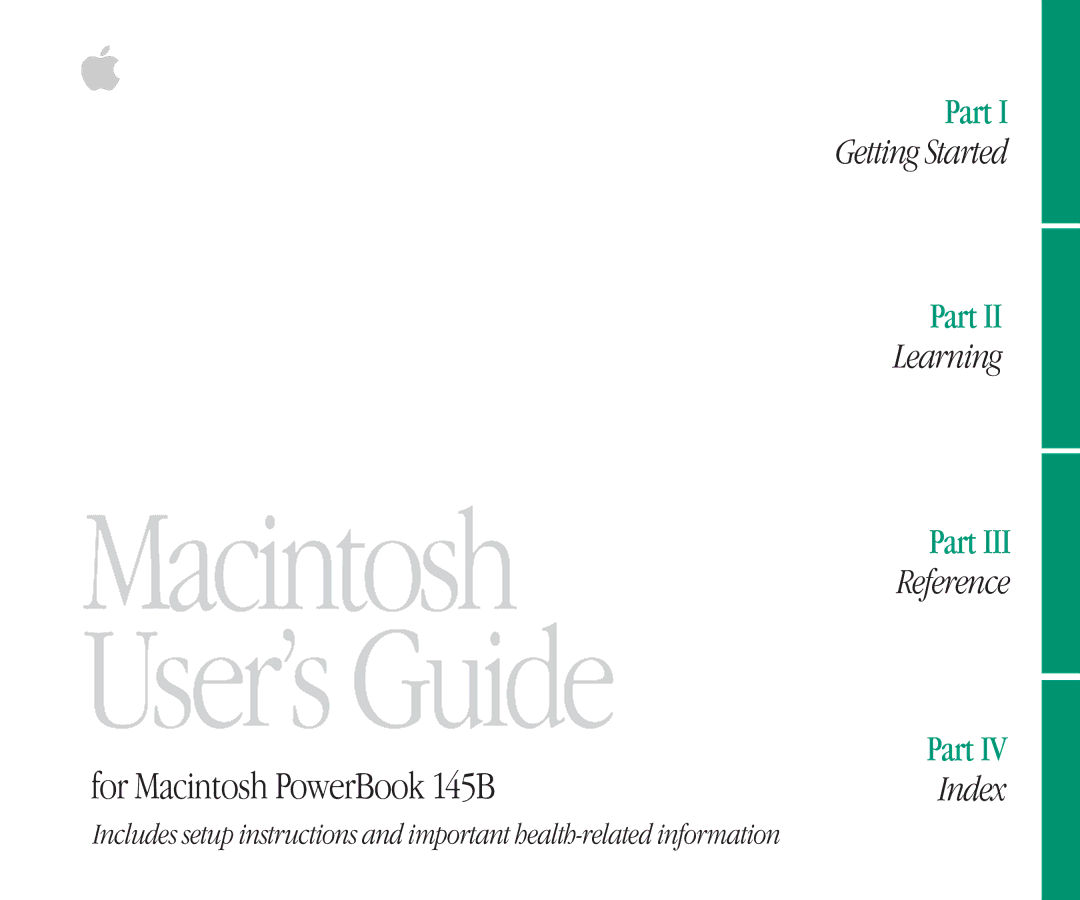 Apple 145B manual Macintosh User’s Guide 