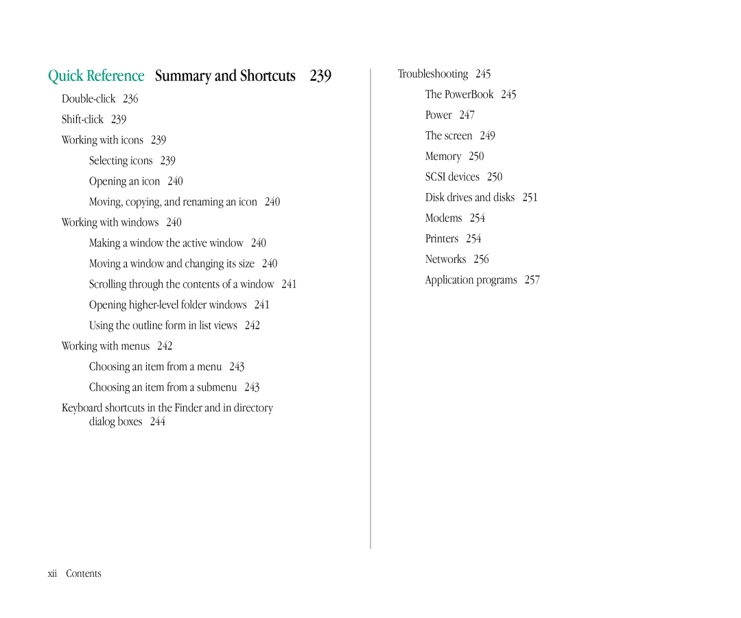 Apple 145B manual Shift-click, 240, Moving, copying, and renaming an icon, Making a window the active window, Printers 