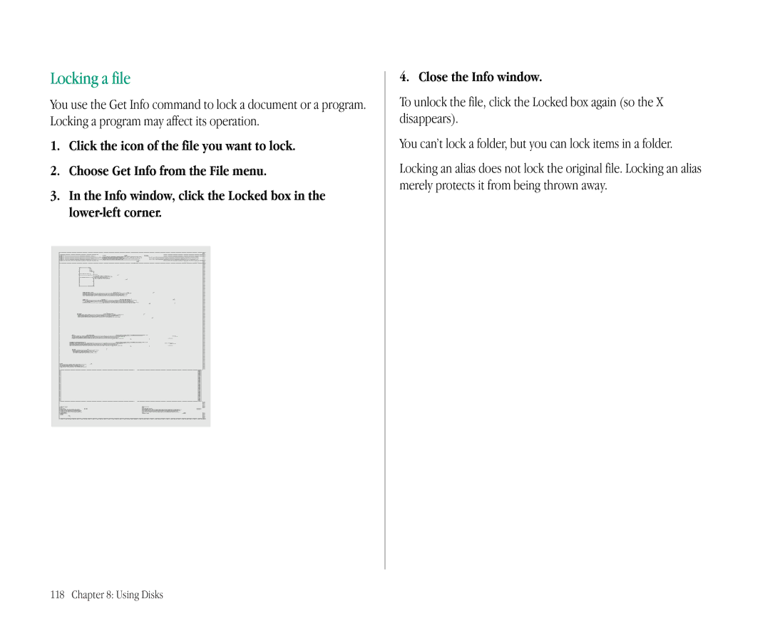 Apple 145B manual Locking a file 