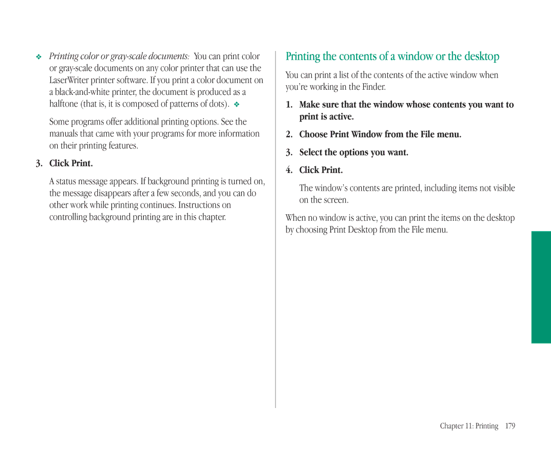 Apple 145B manual Printing the contents of a window or the desktop 