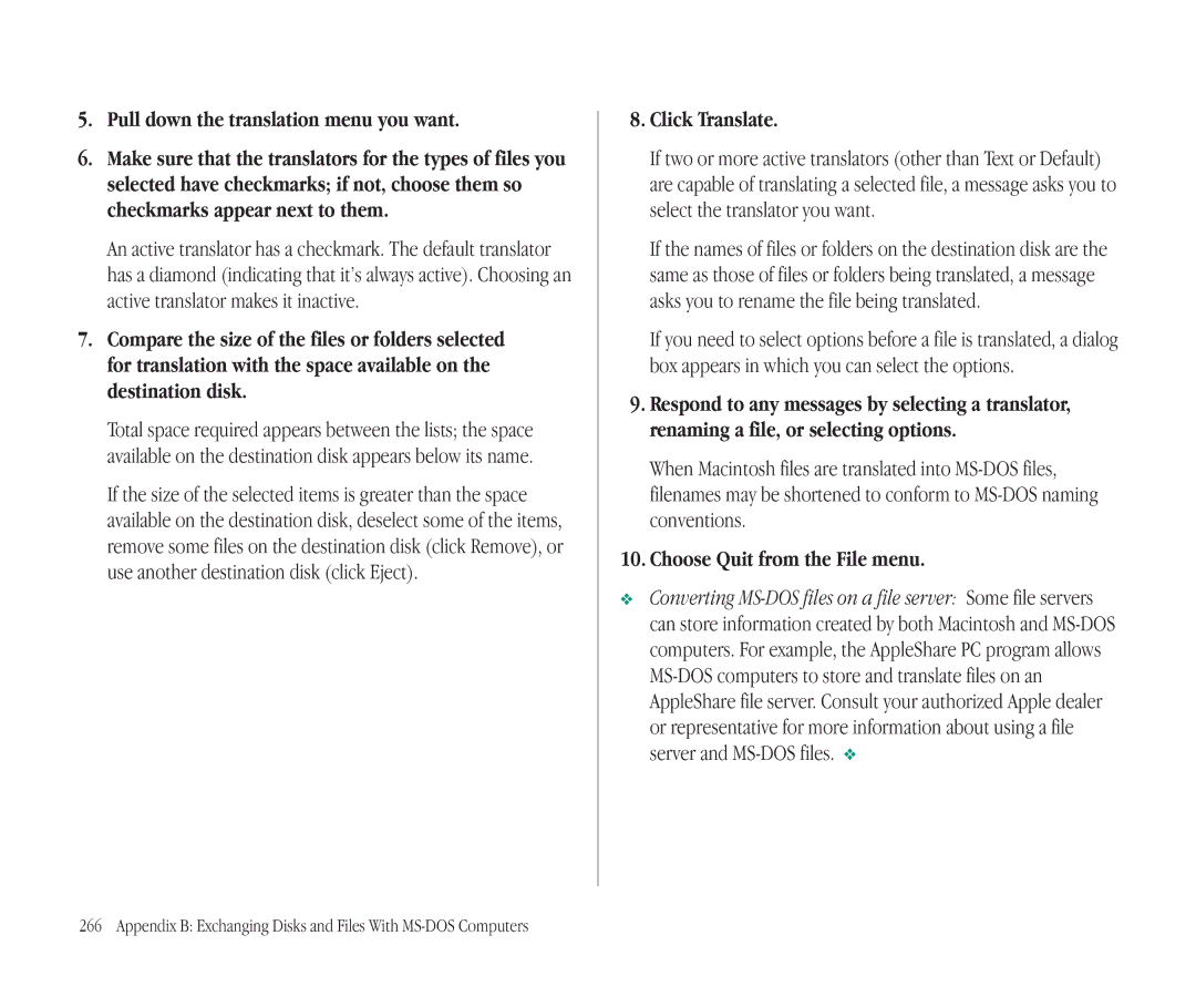 Apple 145B manual Pull down the translation menu you want, Click Translate 