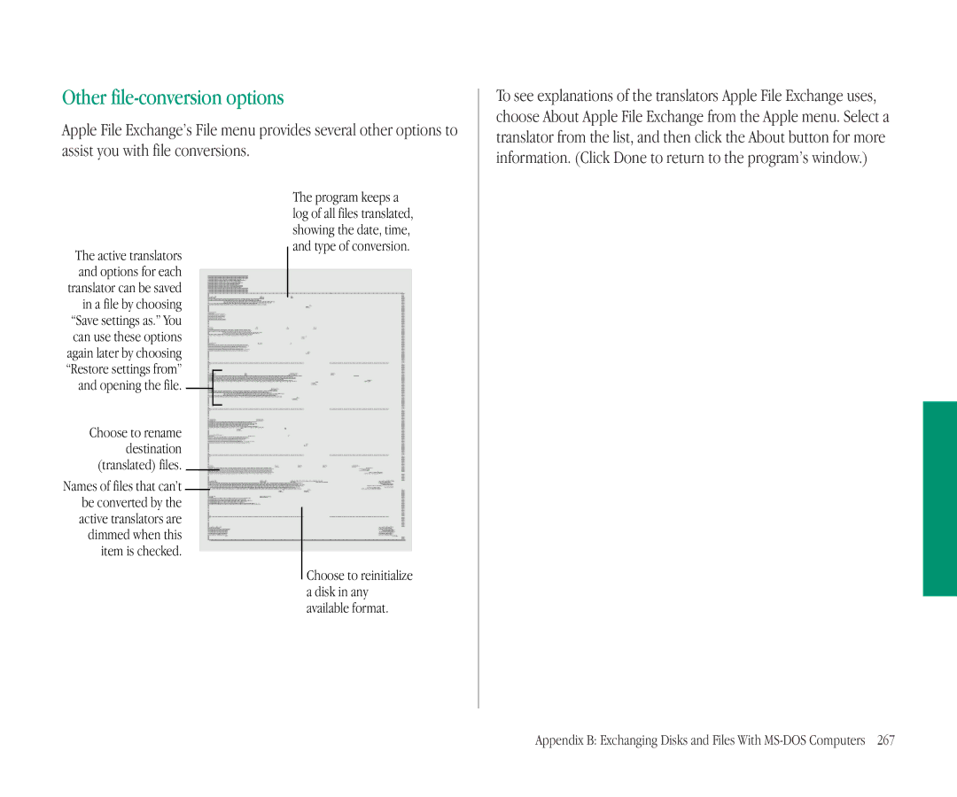 Apple 145B manual Other file-conversion options, Dimmed when this, Item is checked 