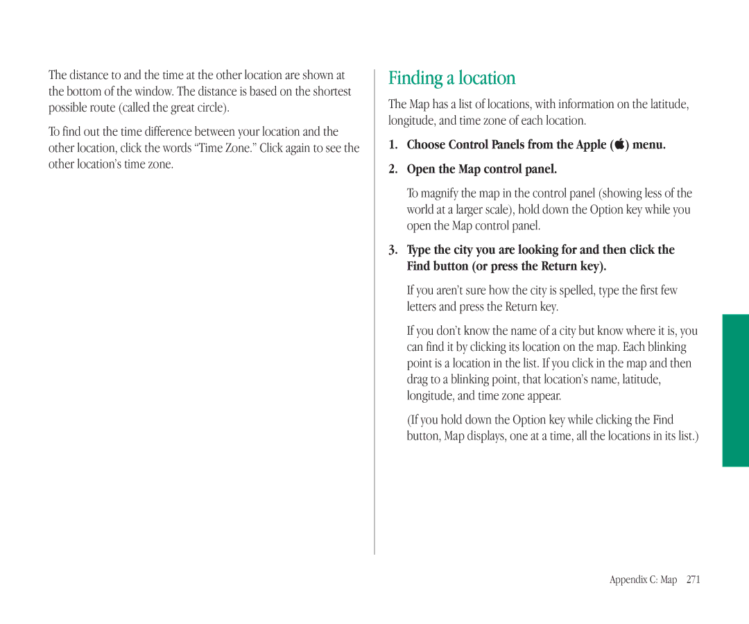 Apple 145B manual Finding a location 
